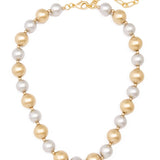 Matte Metal Beaded Collar Necklace