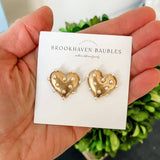 Matte Gold/Pearl Stud Earring