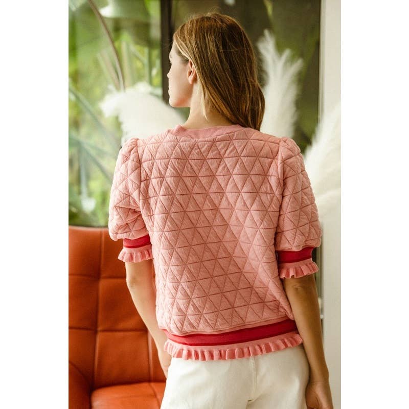 Quilted Puff Sleeve Top