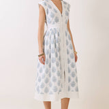 Floral  Zipper Midi Dress