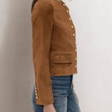Brown Suede Crop Jacket