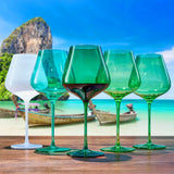 Beaches of Thai Island Wine Glasses S/5