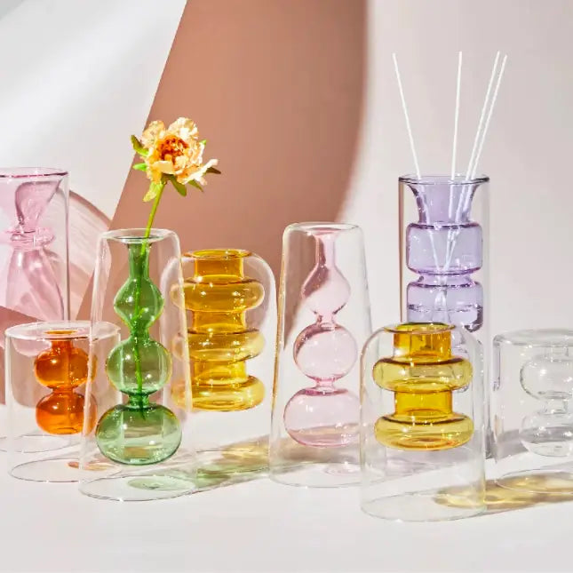Nordic Hydroponic Colored Glass Vase