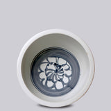 Rustic Floral Blue and White Porcelain Planter