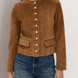 Brown Suede Crop Jacket