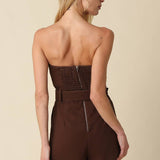 Louise Strapless Belted Romper