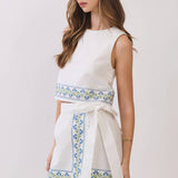 Floral Embroidered Hem Set