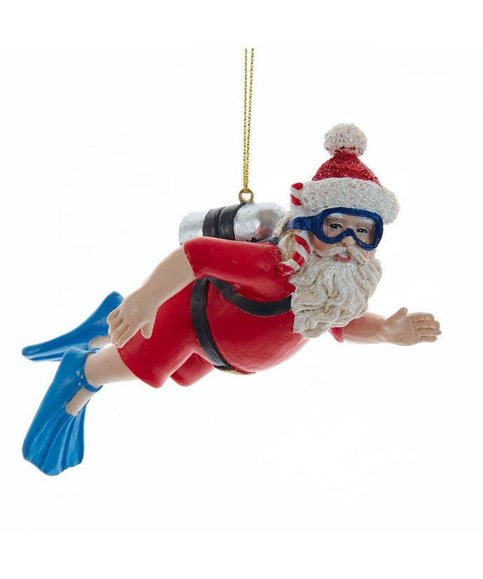 Scuba Santa Ornament