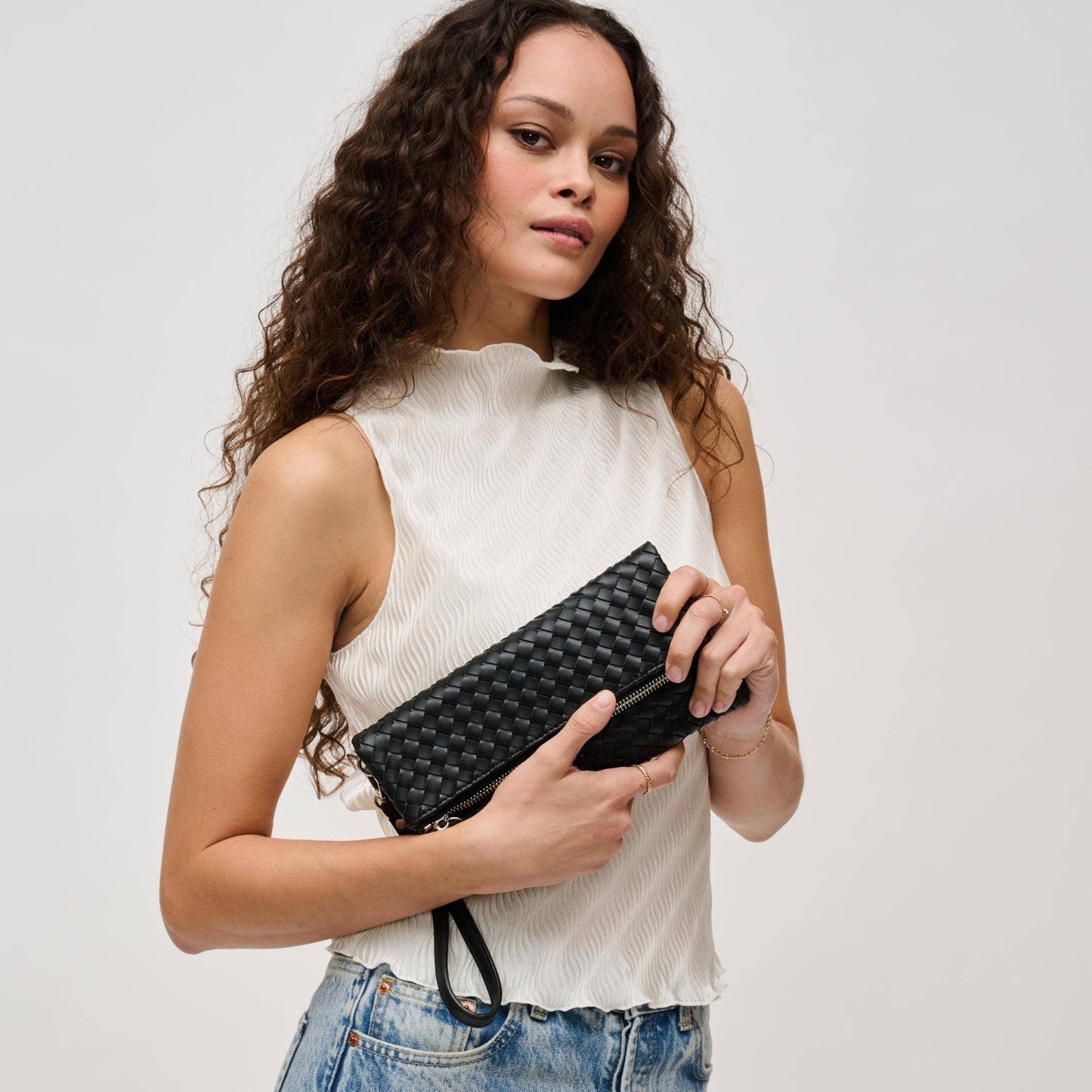 Aria Woven Wristlet Clutch