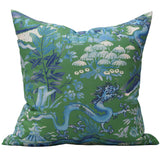 Gardens of Chinoise in Green and Blue Pillow