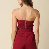 Louise Strapless Belted Romper