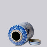 Deco Butterfly Blue and White Porcelain Canister