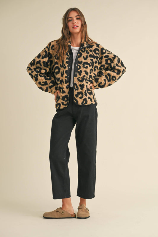 LEOPARD SHERPA JACKET