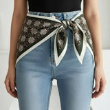 Abstract Pattern Printed Silk Scarf