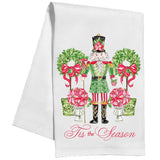 Tis The Season Poinsettia Nutcracker Topiaries Kitchen Towel