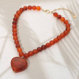 Resin Heart Charm Necklace