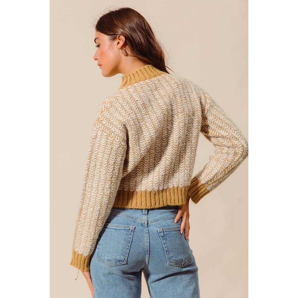 Oatmeal Herringbone Sweater