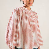 Striped peasant top