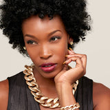 Burnished Curb Chain Collar Necklace
