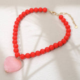 Resin Heart Charm Necklace