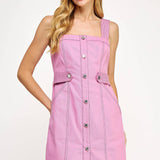 Top-Stitch Detail Mini Dress