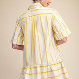 Yellow Stripe Collar Dress