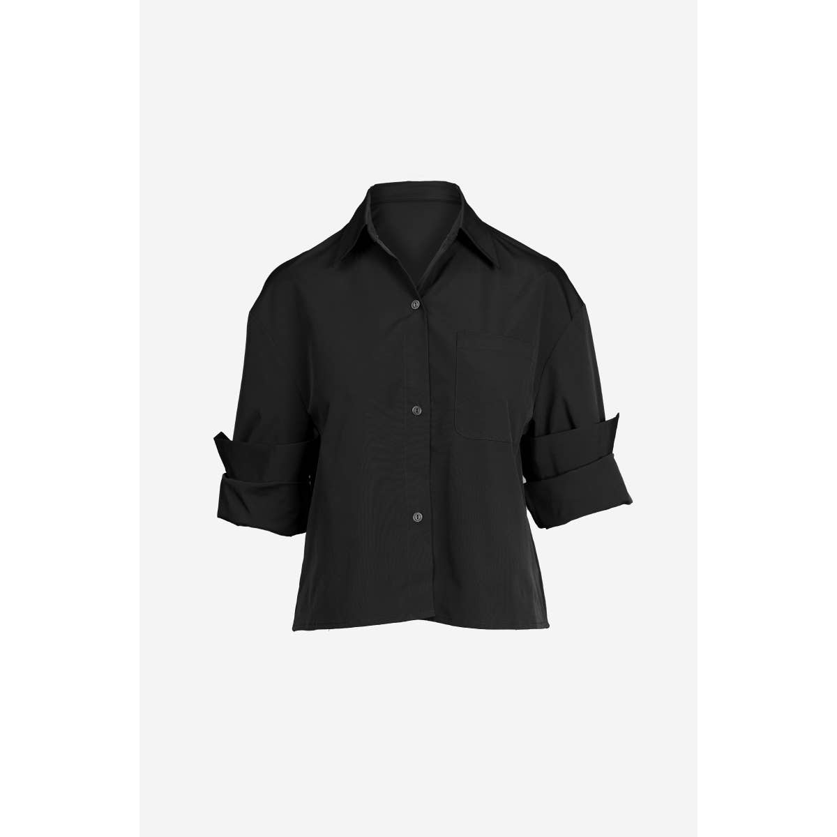 Rolled Sleeve Button Up Blouse