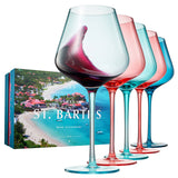 Beaches of St. Barth Wine Glasses S/5