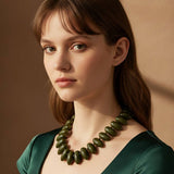 Chunky Resin Pebble Beaded Statement Necklace