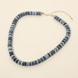 Flat Resin Disc Beaded Necklace