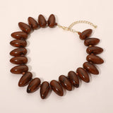 Chunky Resin Pebble Beaded Statement Necklace