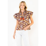 Animal Print Top With Tassles