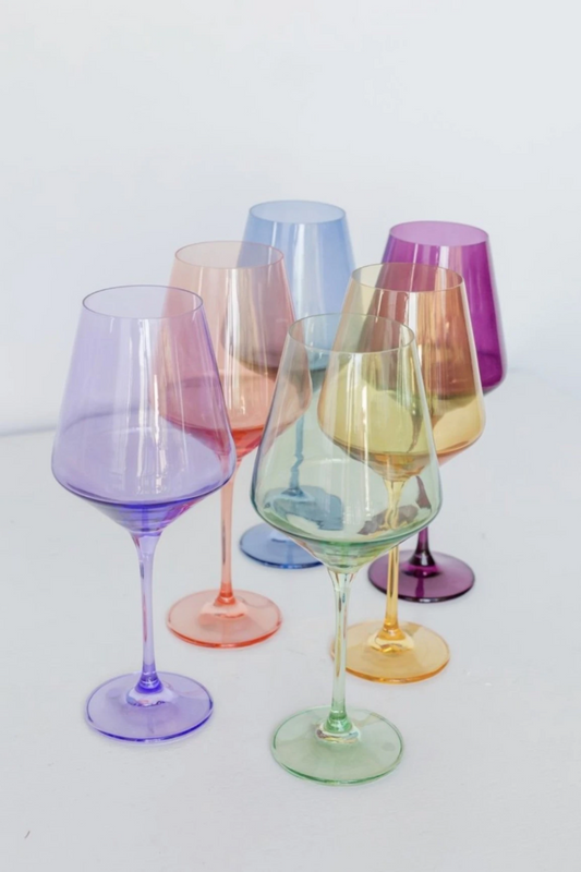 Estelle Colored Wine Glass Stemware