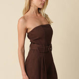 Louise Strapless Belted Romper