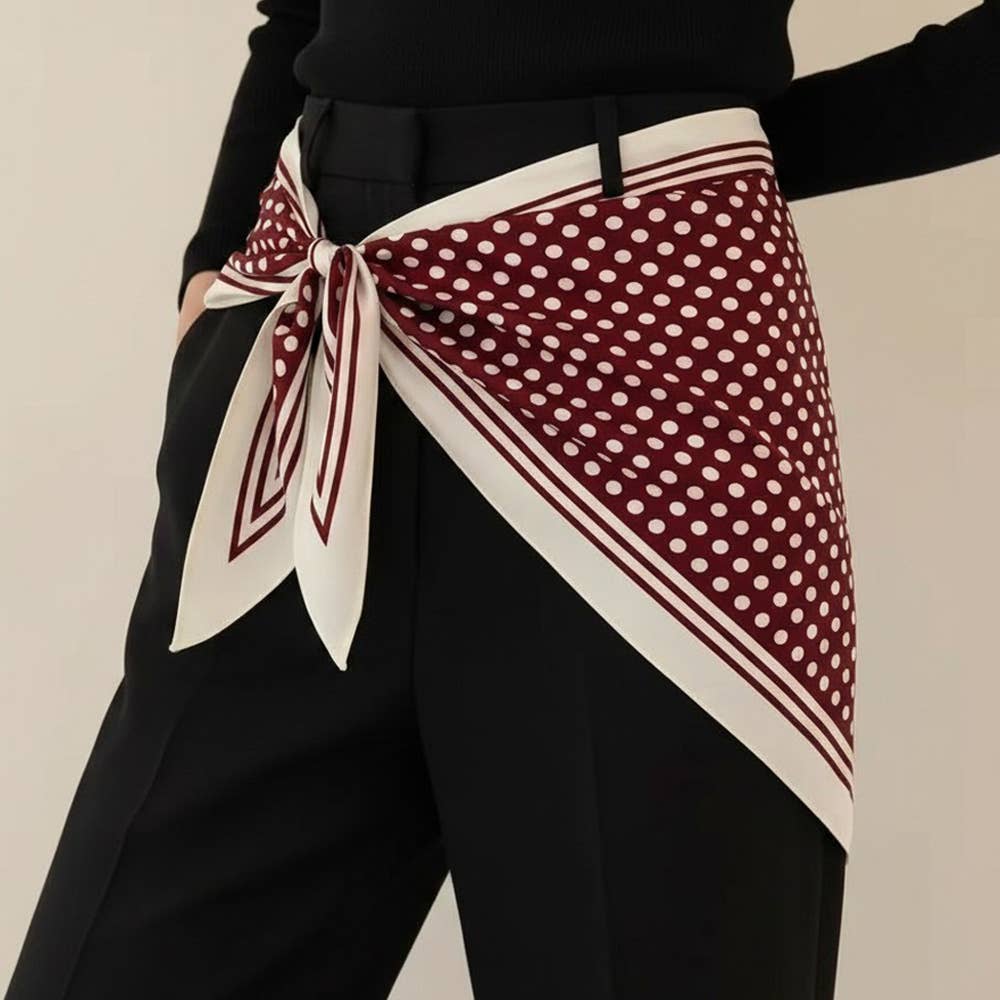 Polka Dot Pattern Silk Scarf