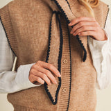 Scallop-Trim Knit Vest