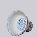 Blue and White Porcelain Rose Large Footed Bowl