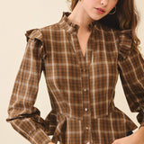 Plaid Peplum Hem Top