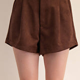 High Waist Suede Shorts