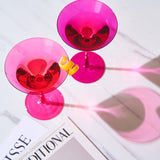 Hot Pink Martini Glasses S/2