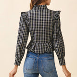 Plaid Peplum Hem Top