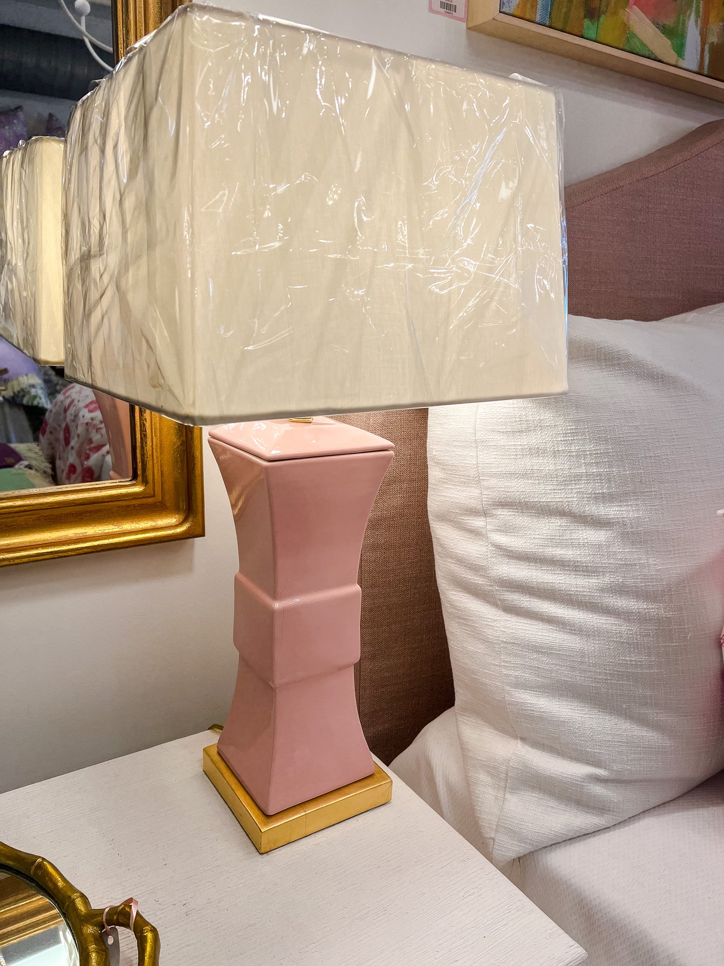 Pink/Gold Vase Lamp