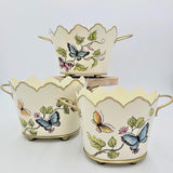 Butterflies Metal Cachepot