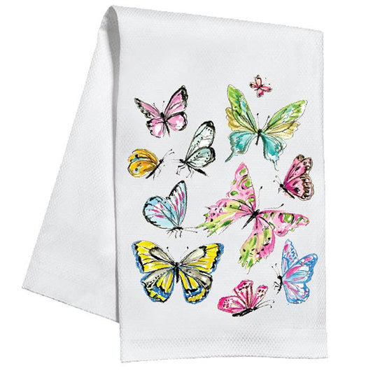 Handpainted Butterfly Assortment Kitchen Towel