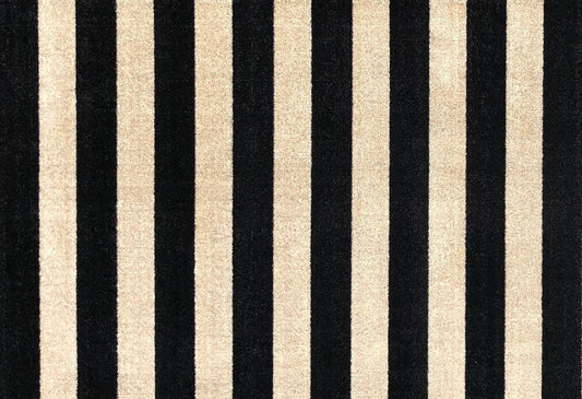Indoor/Outdoor Mat-Black & White Stripe