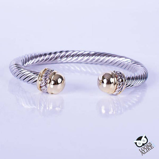 Gold Dome Cable Bangle