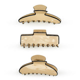 Cream and Black Claw Clip