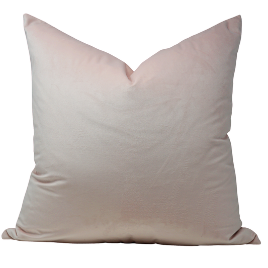 Lush Velvet Pillow: Soft Blush Pink