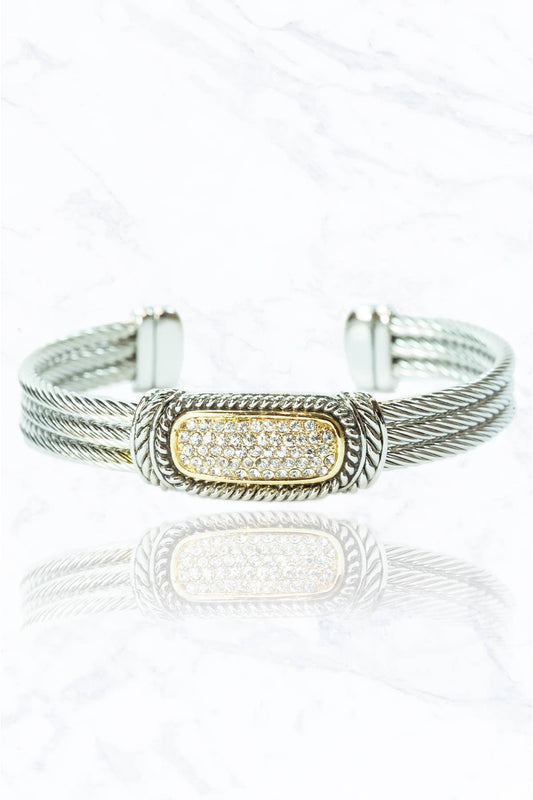 Wired Cuff Bracelet With Diamonds