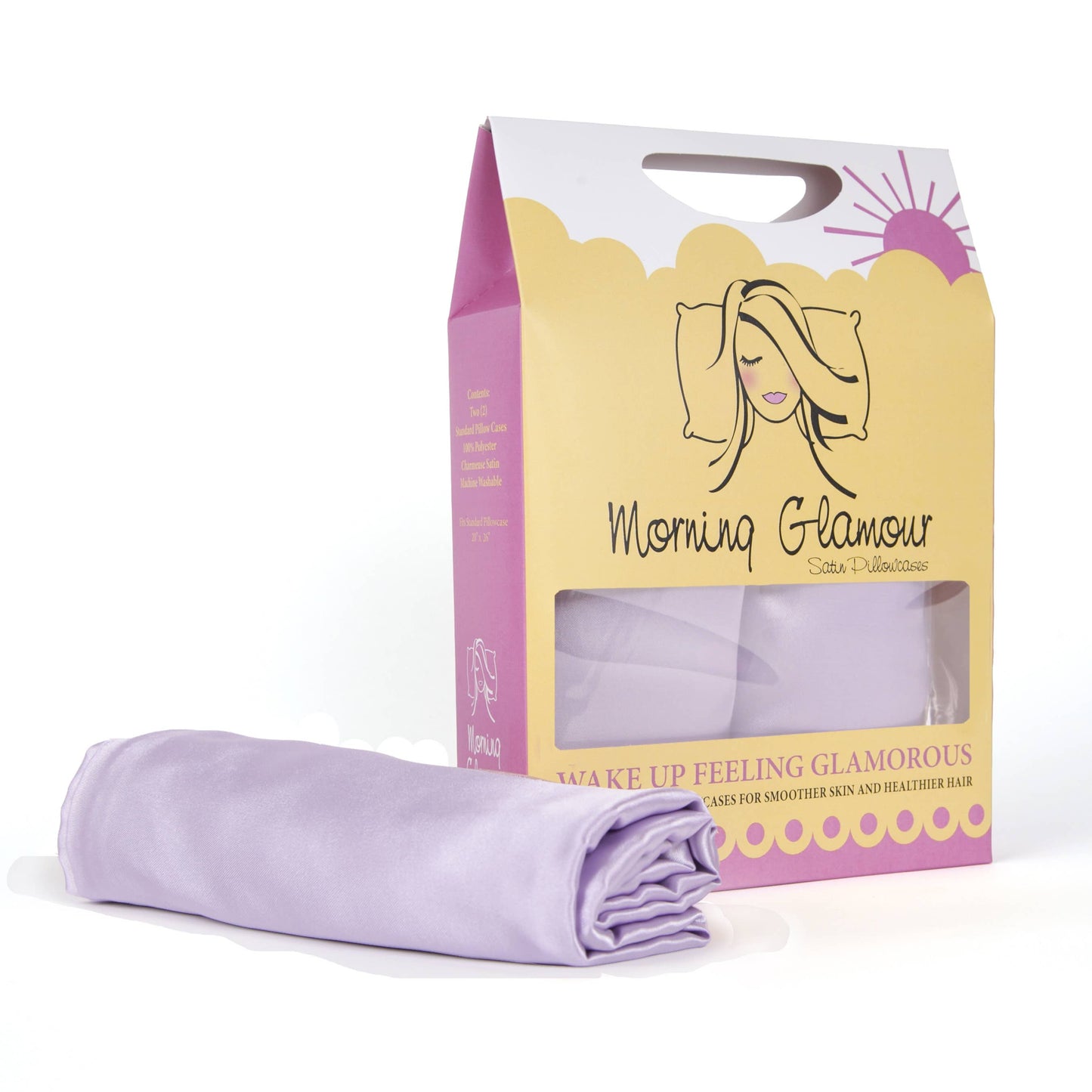 Satin Pillowcase S/2-Lavender